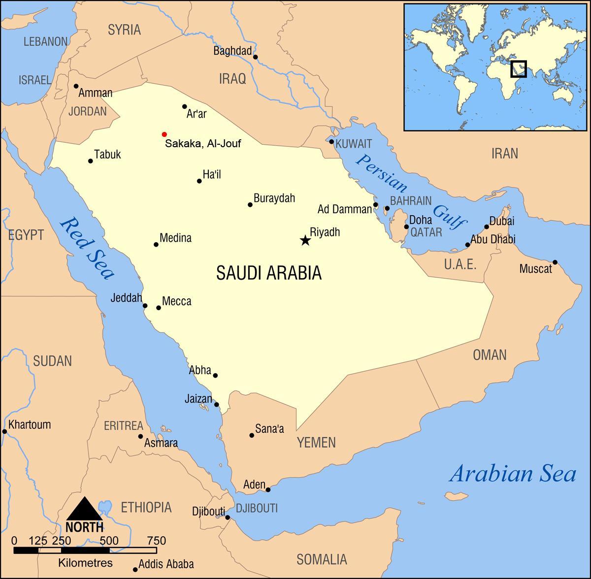 al jouf mapa Saudi Arabia