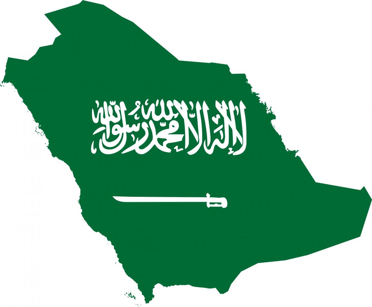 Saudi Arabia mapa bandera