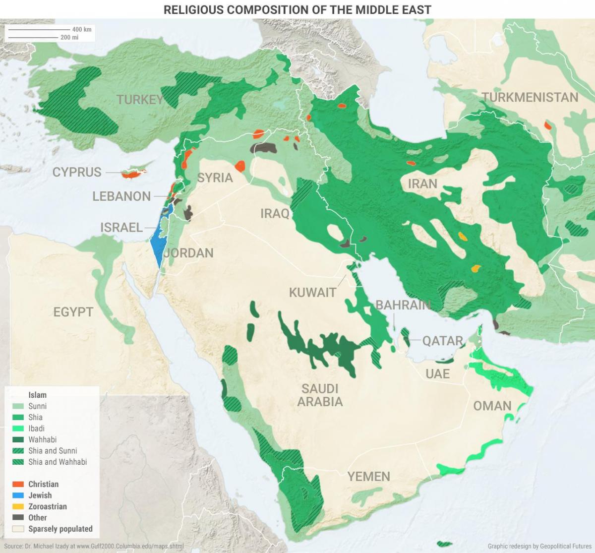 Mapa Saudi Arabia erlijioa