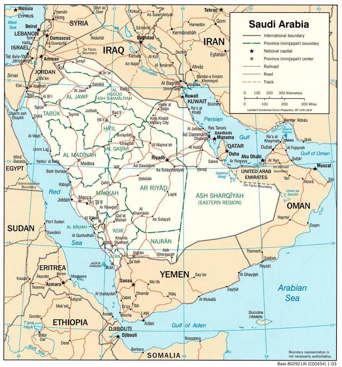 Saudi Arabia errepide mapa