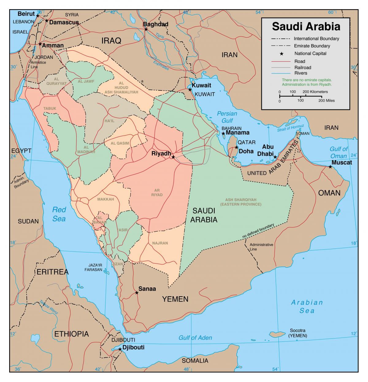 Mapa Saudi Arabia states