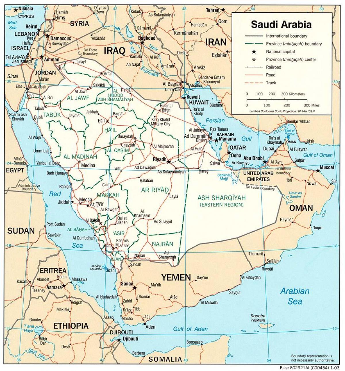 Mapa Saudi Arabia ibilbidea