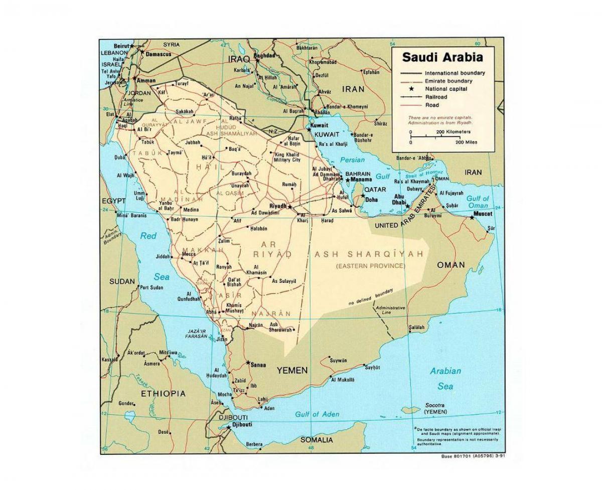 Saudi Arabia mapa hiri nagusietako