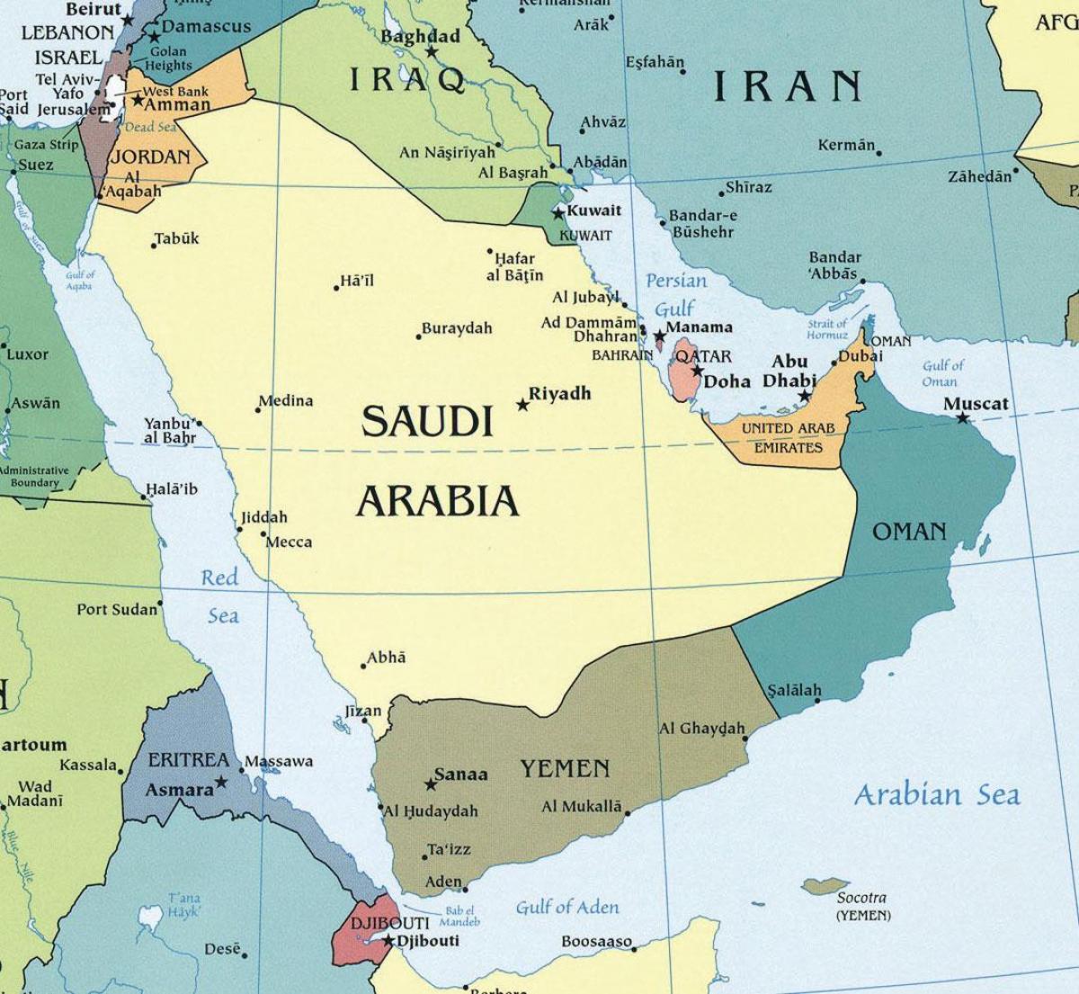 Mapa Saudi Arabia kokapena