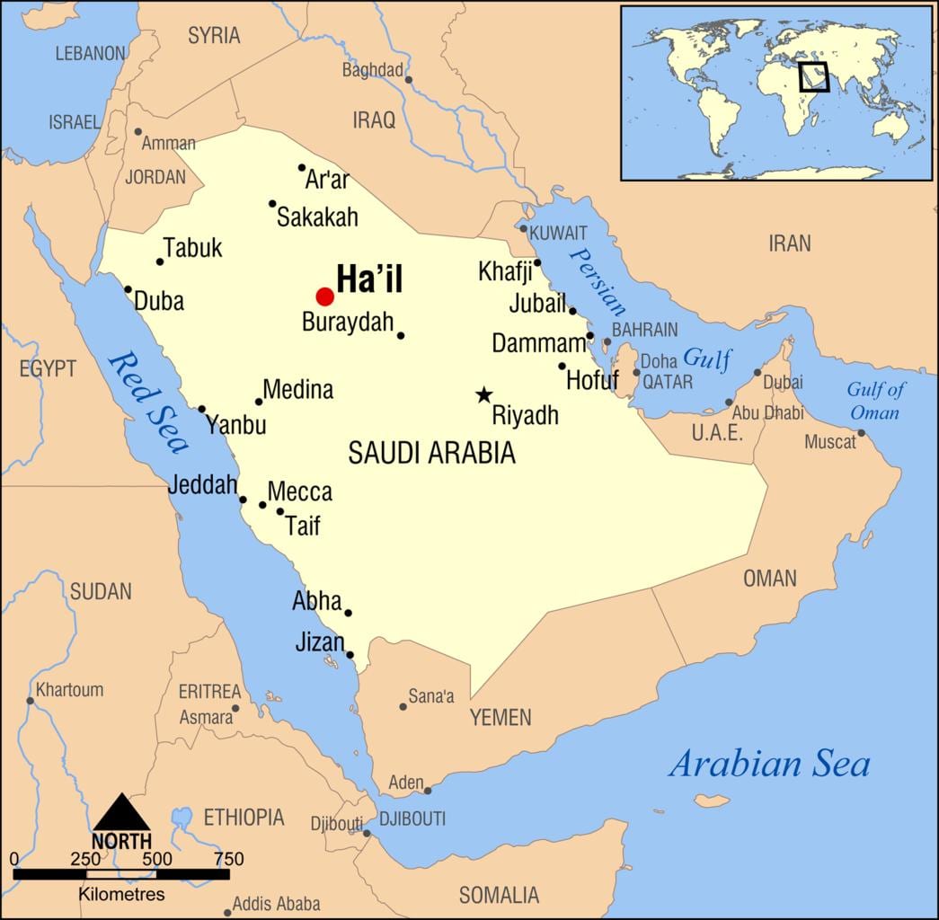 mapa kazkabarra Saudi Arabia