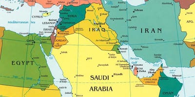 Mapa Saudi Arabia inguruko herrialdeak