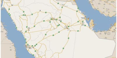 Mapa zehatza Saudi Arabia