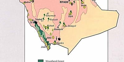 Mapa Saudi Arabia baliabide naturalak