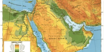 Mapa Saudi Arabiako basamortuan