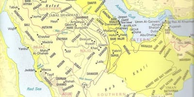 Mapa Saudi Arabiako tribu